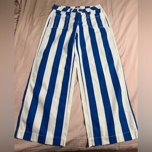 Urban Outfitters BDG Women's Blue and White Striped Casual Pants
